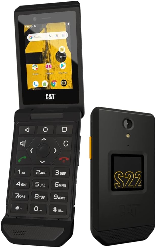 Cat S22 Flip (16GB) 2.8 Touchscreen, Android 11, IP68 Water Resistant, 4G LTE GSM (T-Mobile Unlocked for MetroPCS, Global) (Black) : Cell Phones Accessories