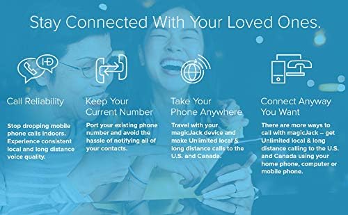 magicJack, New 2023 VOIP Phone Adapter, Portable Home and On-The-Go Digital Service. Unlimited Calls to US and Canada. NO Monthly Bill | Featuring magicIN™ magicOUT™ Service